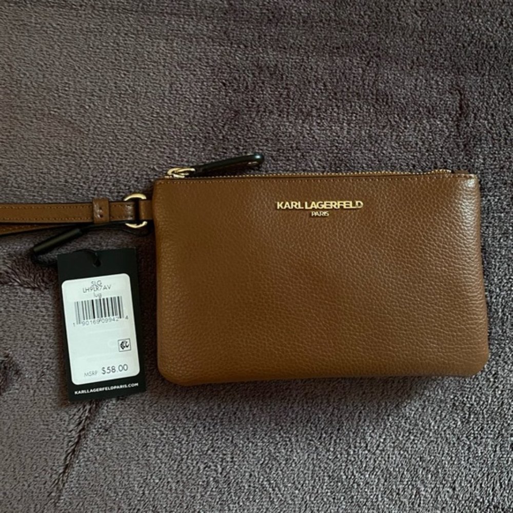 NWT Karl Lagerfeld Pebbled Faux-Leather Coin Pouch